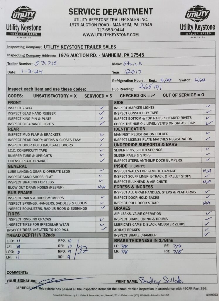 2017 53′ x 102″ Strick – Dry Van