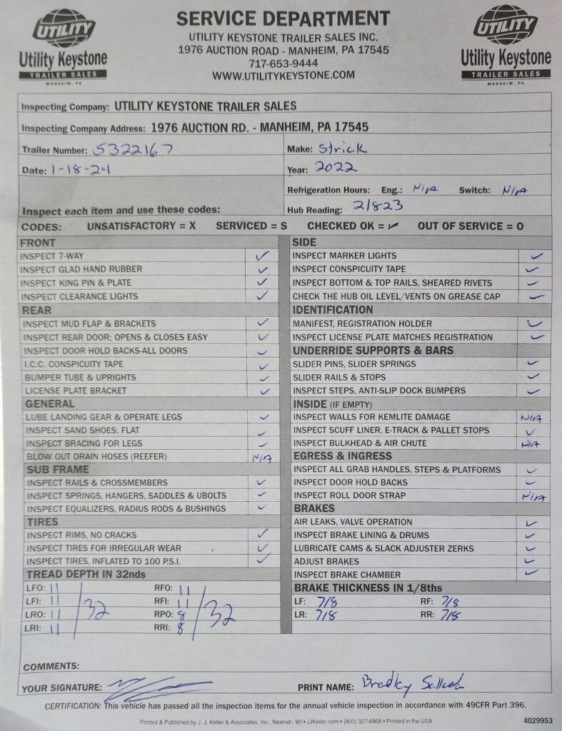 2022 53′ x 102″ Strick – Dry Van