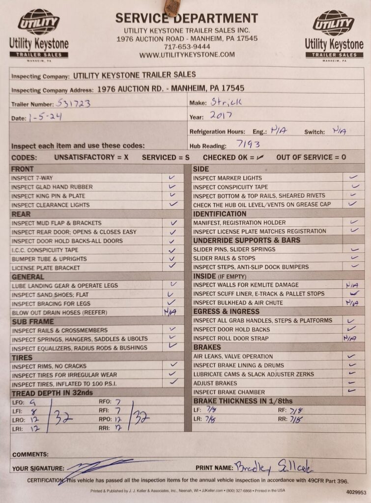 2017 53′ x 102″ Strick – Dry Van